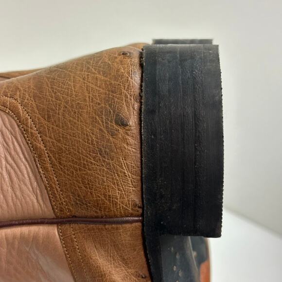 EXCELLENT Rios of Mercedes Brown Full Quill Ostrich Roper Exotic Boot 7.5 Narrow main image 6